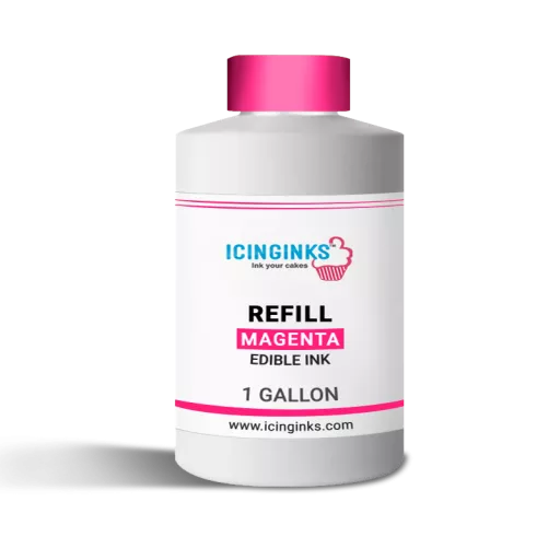 1 Gallon MAGENTA Color Icinginks™ Edible Ink Refill Bottle for Epson Inkjet Printers