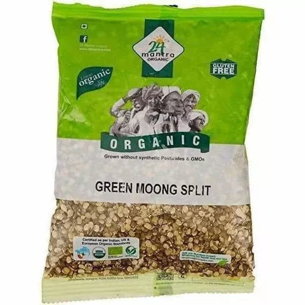 24 Mantra Organic Green Split Moong Dal - 500 gm