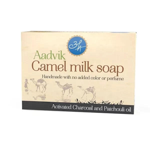 Aadvik Camel Milk Soap With Activated Charcoal And Patchouli Oil - 100 Gm
