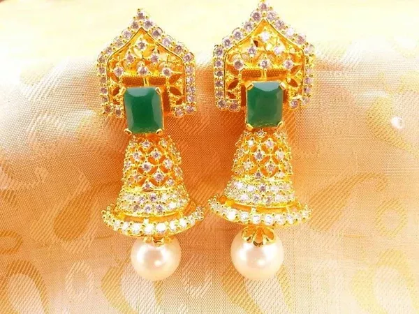 Ad Emerald Bell Type Jhumkas
