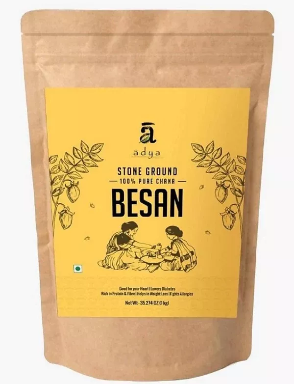 Adya Organics Stone Ground Besan - 1 kg