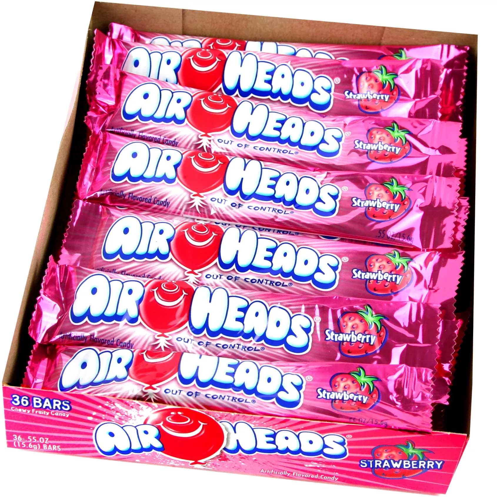 AirHeads Strawberry Taffy Candy Bars - 36CT Box