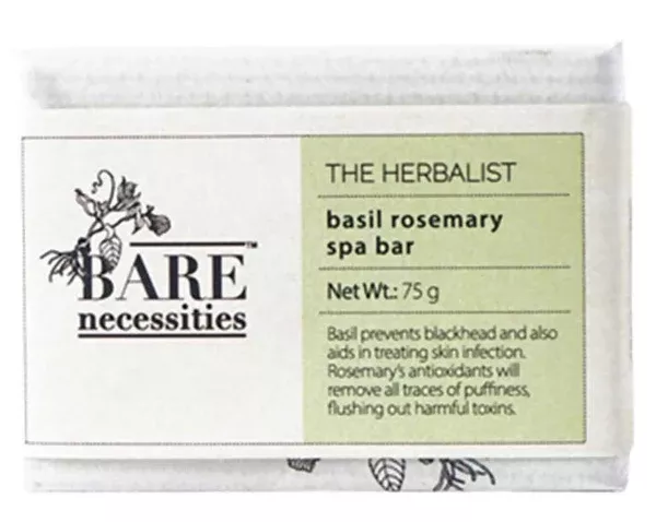 Bare Necessities The Herbalist Basil Rosemary Spa Bar - 75 gm