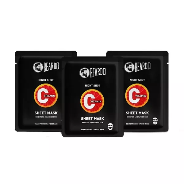 Beardo Night Shot Vitamin C Sheet Masks - Pack of 3