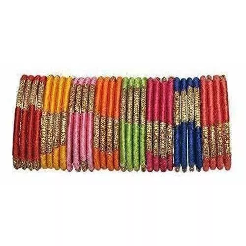 Beautiful Designer Multicolour Silk Thread Bangles Set - 2.4