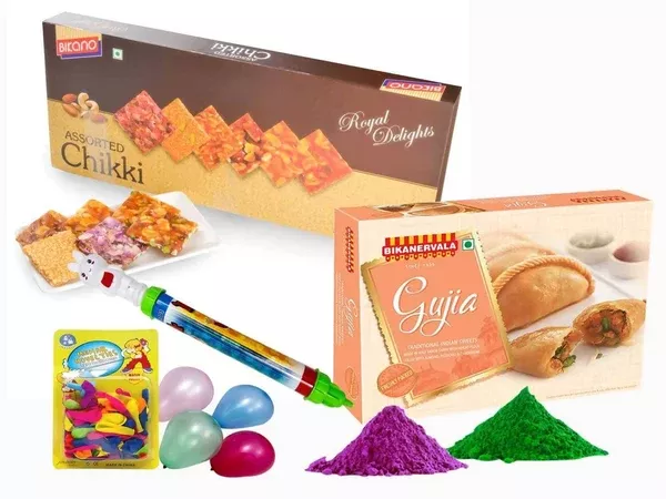 Bikano Assorted chikki With Holi Ghujia - Combo Pack