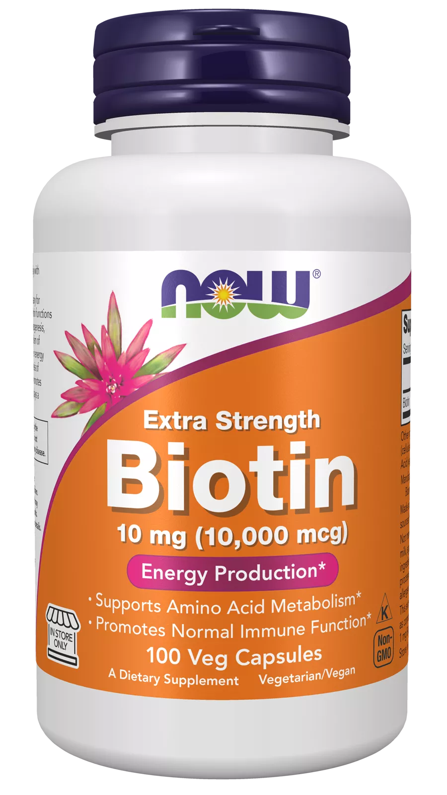 Biotin 10 mg (10,000 mcg), Extra Strength Veg Capsules