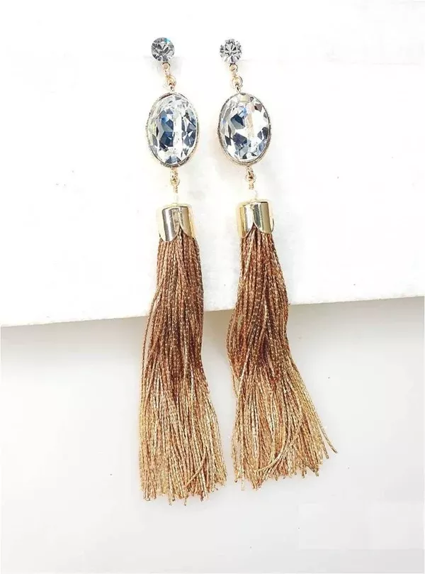 Bling Accessories Swarovski Crystal Tassel Stud Earrings