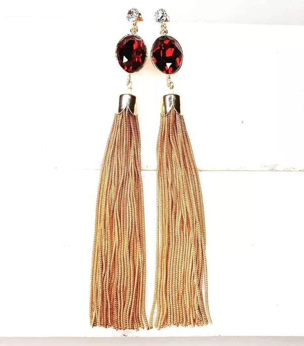 Bling Accessories Swarovski Siam Garnet Red Earrings