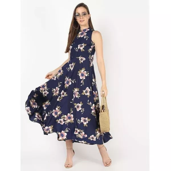 Cheera Flowral Printed Flair With Drowsting Party Dress - S
