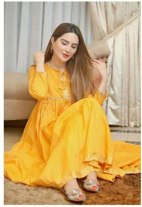 Cheera Yellow Kurta & Pant with Gota Work (CH128KP) - XXS-34