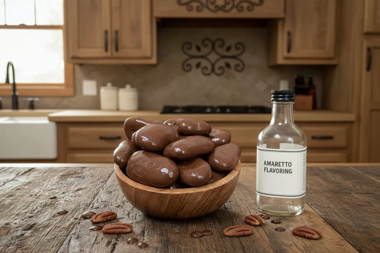 Chocolate Amaretto Pecans (Milk & Dark)