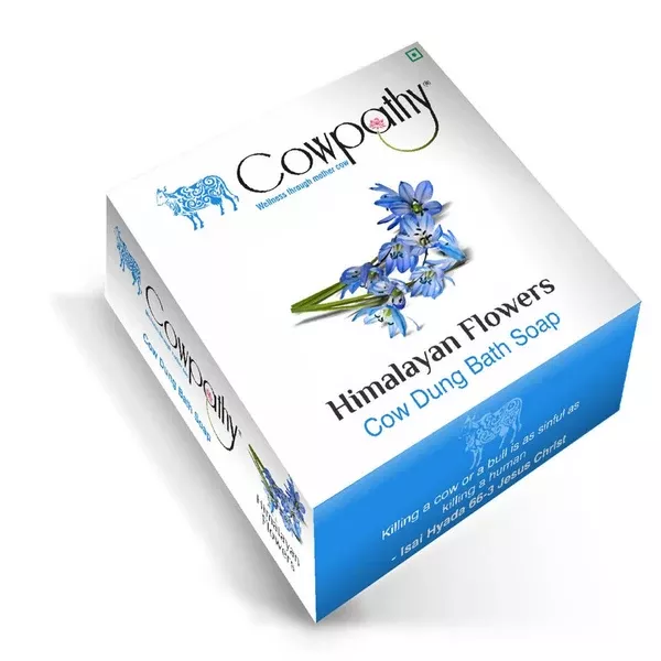 Cowpathy Himalayan Flowers Cow Dung Bath Soap (75Gms) - Pack of 1