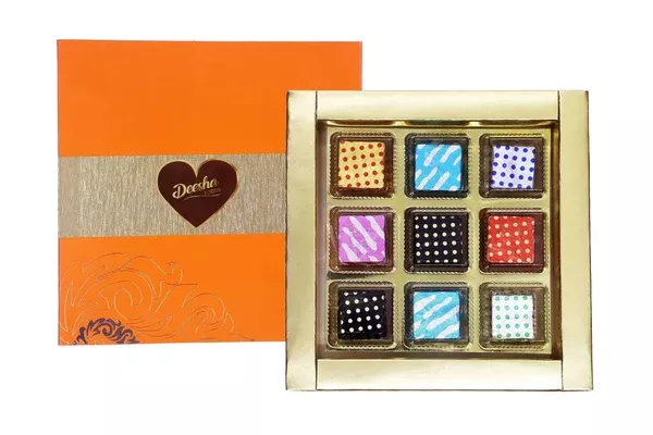 Deesha Foods Gulkhand Rose Chocolates - 9 Chocolates