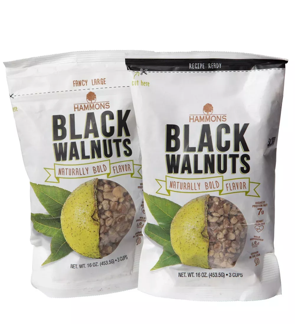 Fancy Large & Recipe Ready Wild Black Walnuts 1 lb Bag - Combo Pack