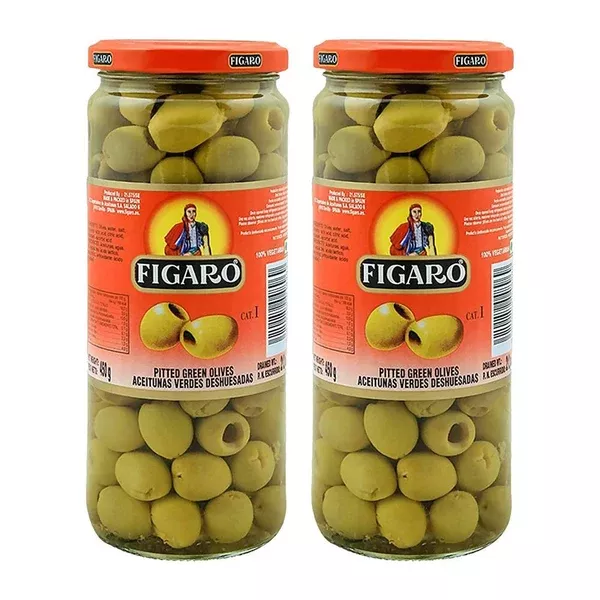 Figaro Pitted Green Olives - Pack of 2 - 212 gm