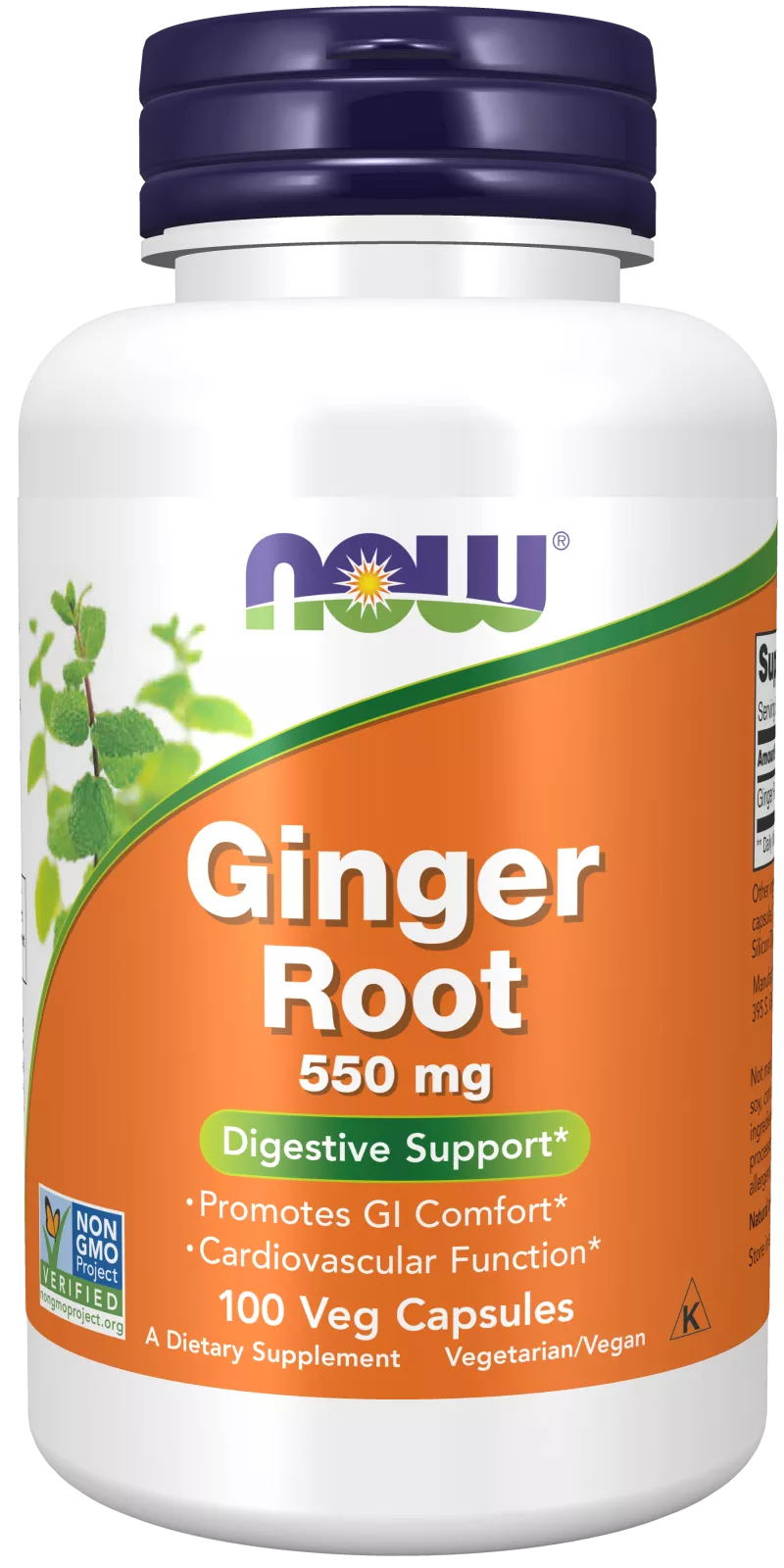 Ginger Root 550 mg Veg Capsules