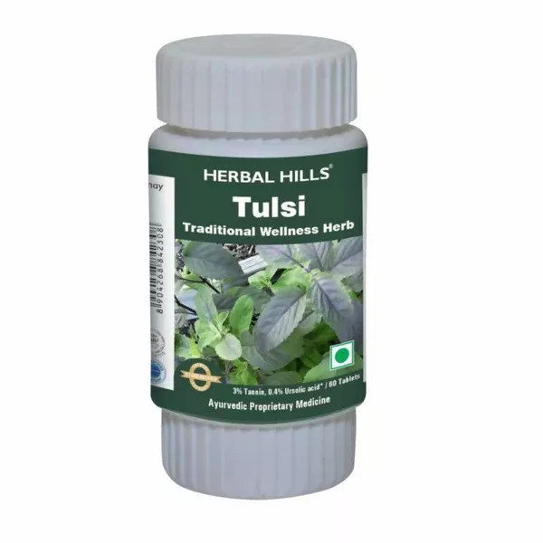 Herbal Hills Tulsi Traditional Wellness Herb Tablets - Pack of 1 - 60 Tablets