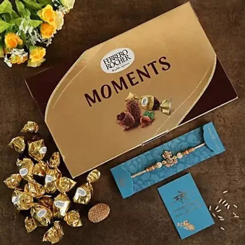 Holy Ganesha Rakhi & Ferrero Rocher Moments Pack - Combo Pack