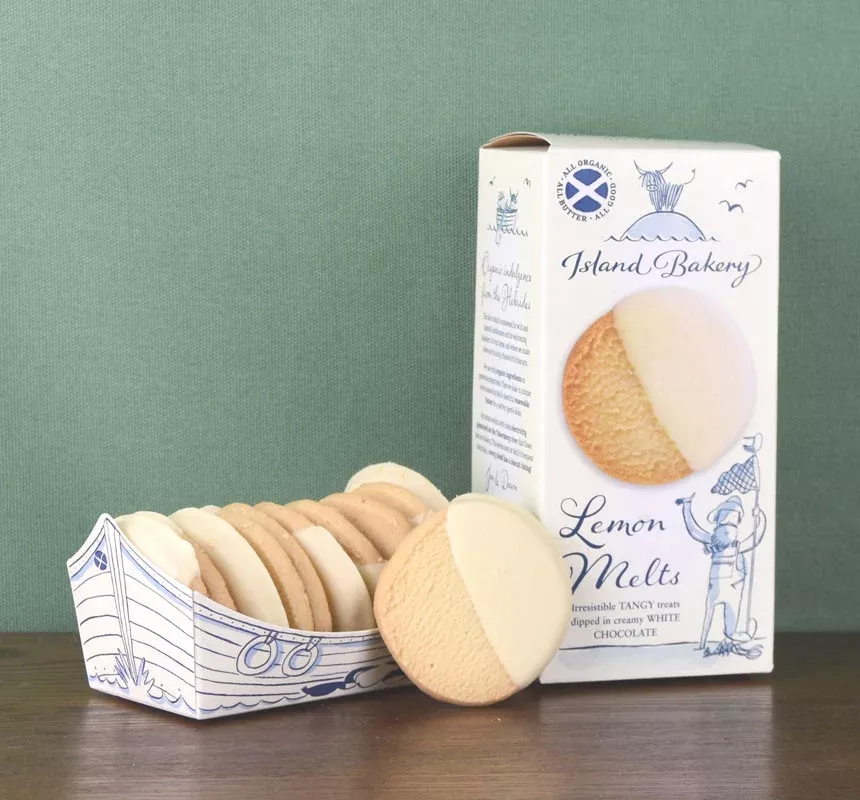 Lemon Melts - White chocolate dipped lemon cookies