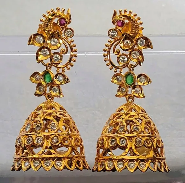 Multicolor Peacock Bridal Jhumkas