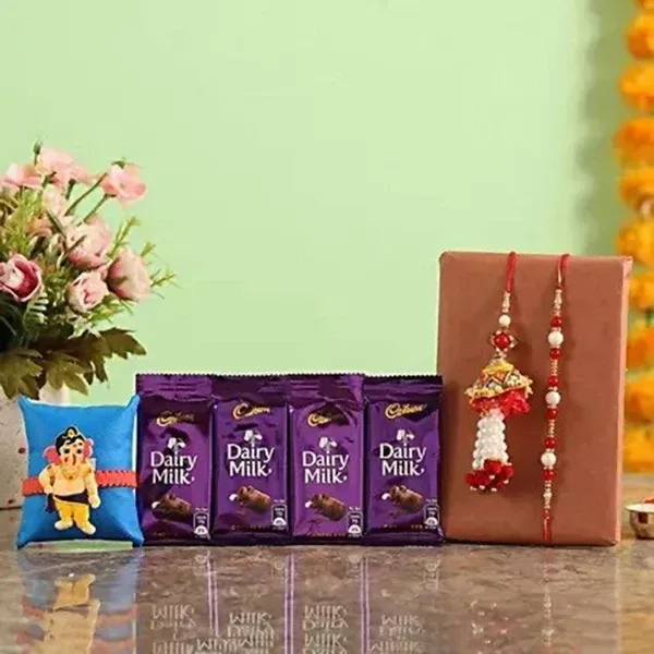 Pearl Family Rakhi Set & Dairy Milk - Combo Pack