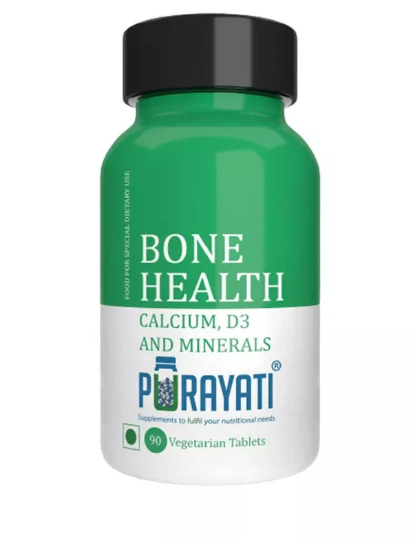 Purayati Bone Health Calcium, D3 And Minerals Tablets - 90 Tablets