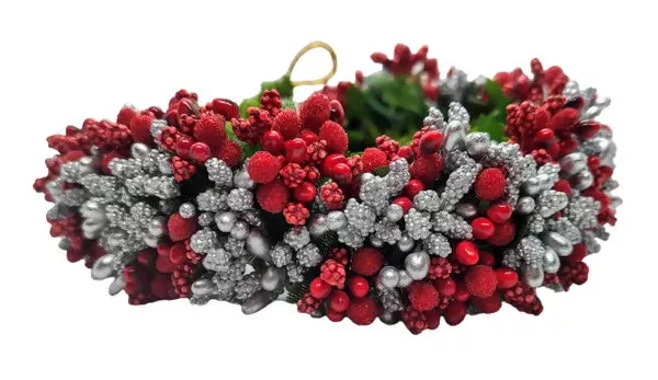 Red & Silver pollens Bridal Hair Gajra