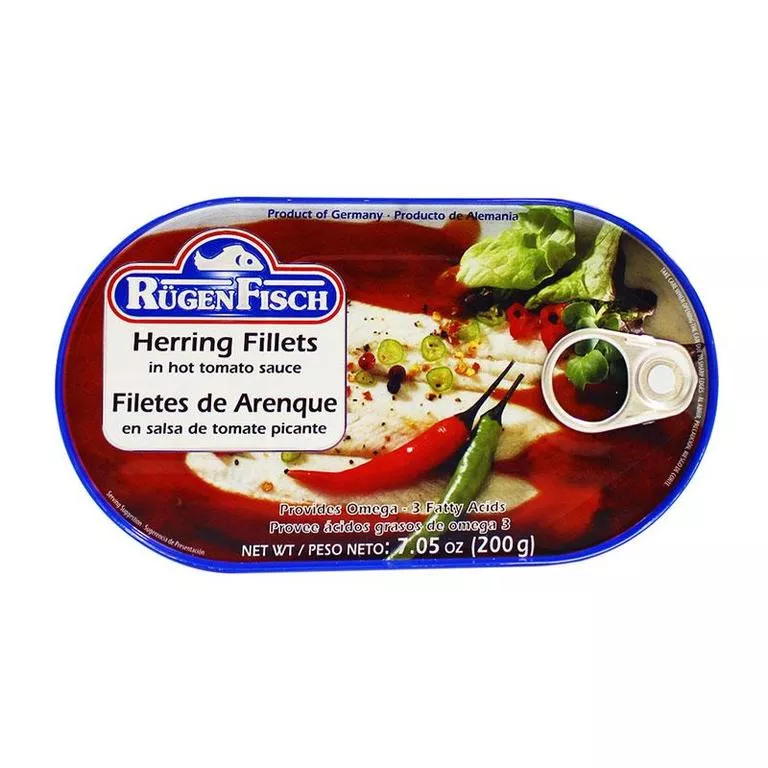 Rugenfisch Herring in Hot Tomato Sauce