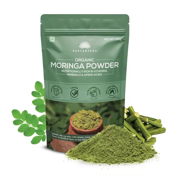 Saptamveda Organic Moringa Powder - 150 gm - Pack of 1