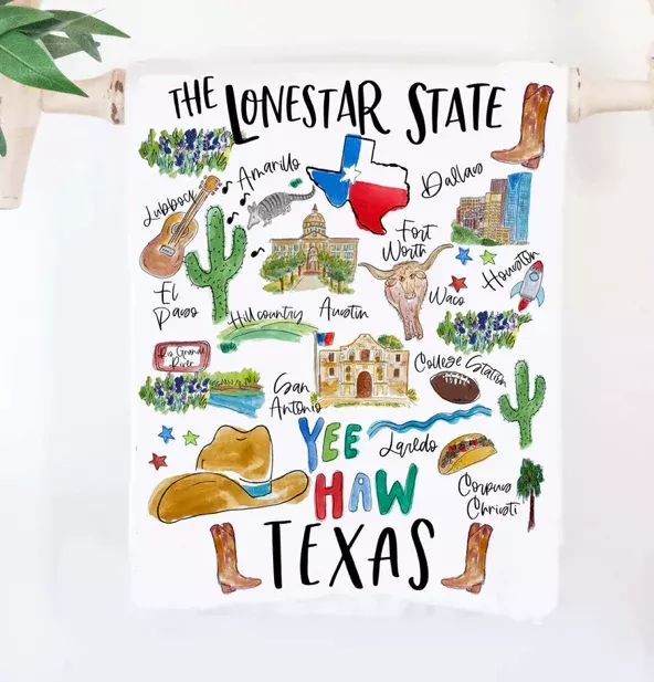 State of Texas Tea Towel