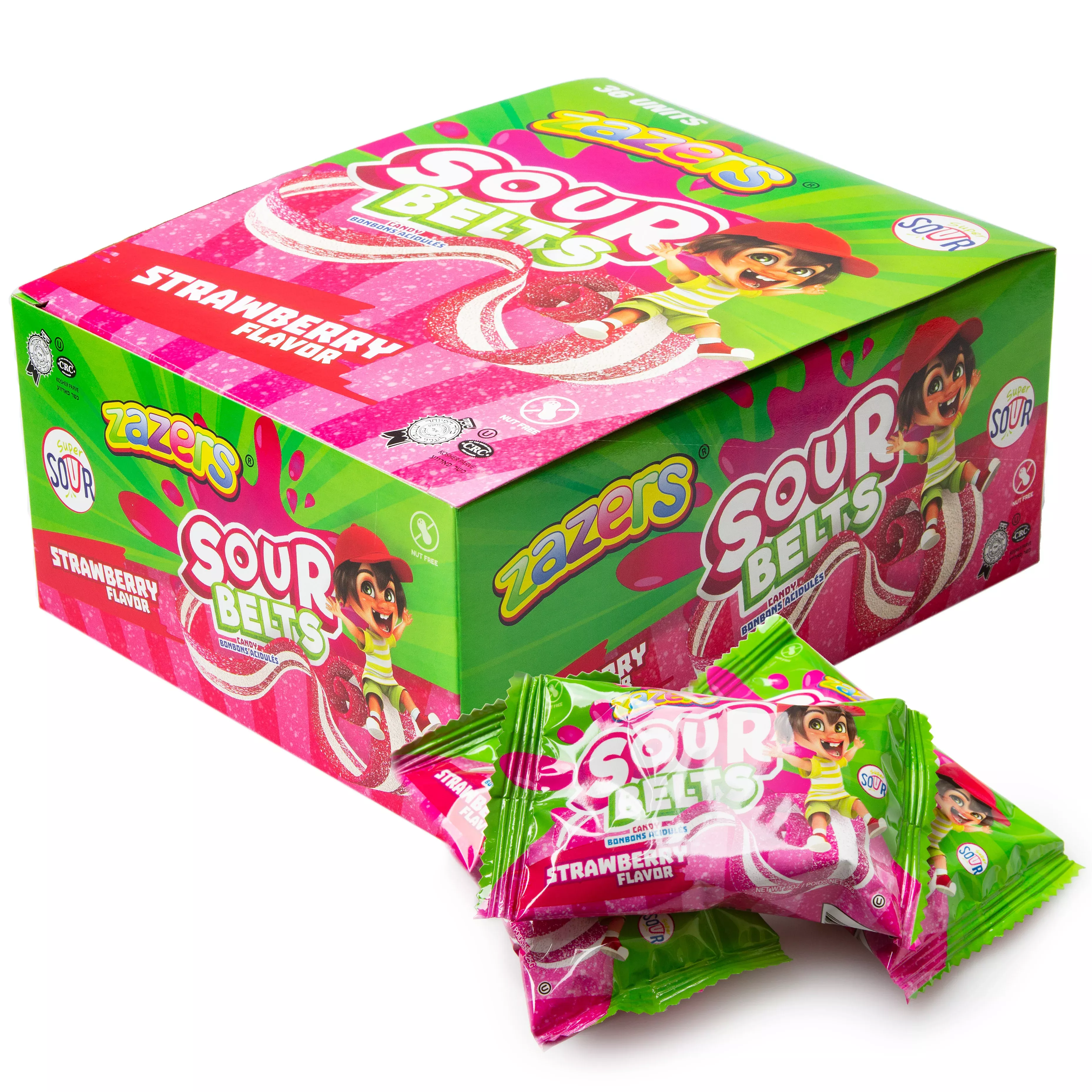 Strawberry Sour Belts - 36CT Box