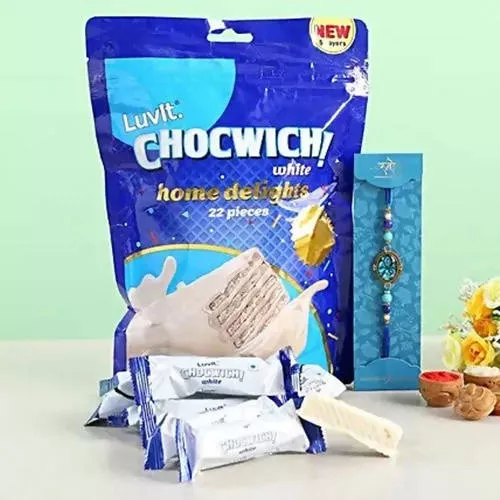 Striking Epoxy Rakhi & LuvIt Chocwich White - Combo