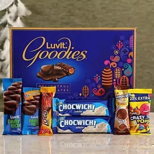 Striking Epoxy Rakhi & LuvIt Goodies Chocolate Box - Combo