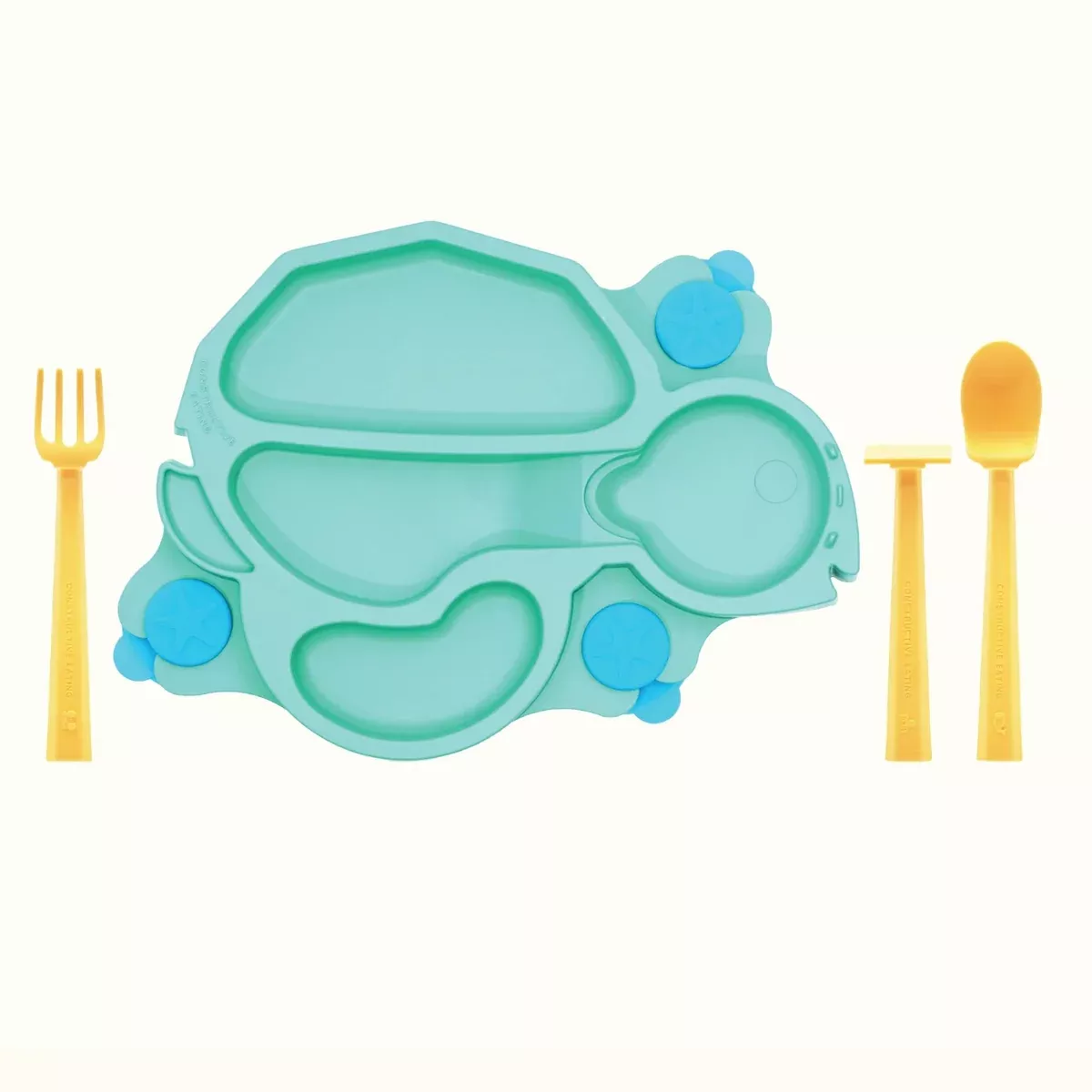 Turtle Training Suction Plate With Utensils