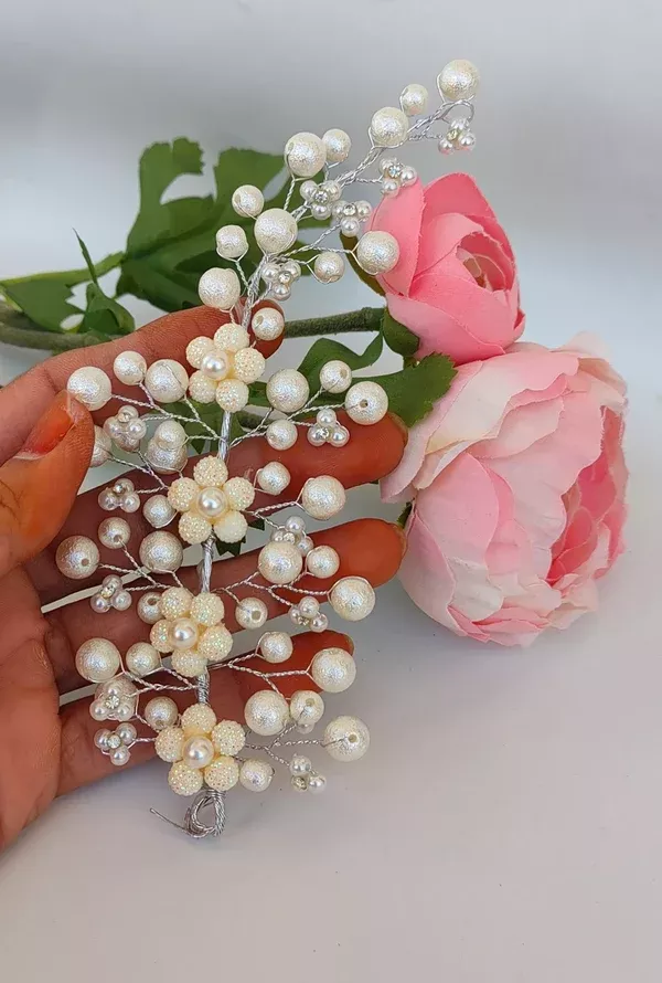 White Bridal Hair Brooch