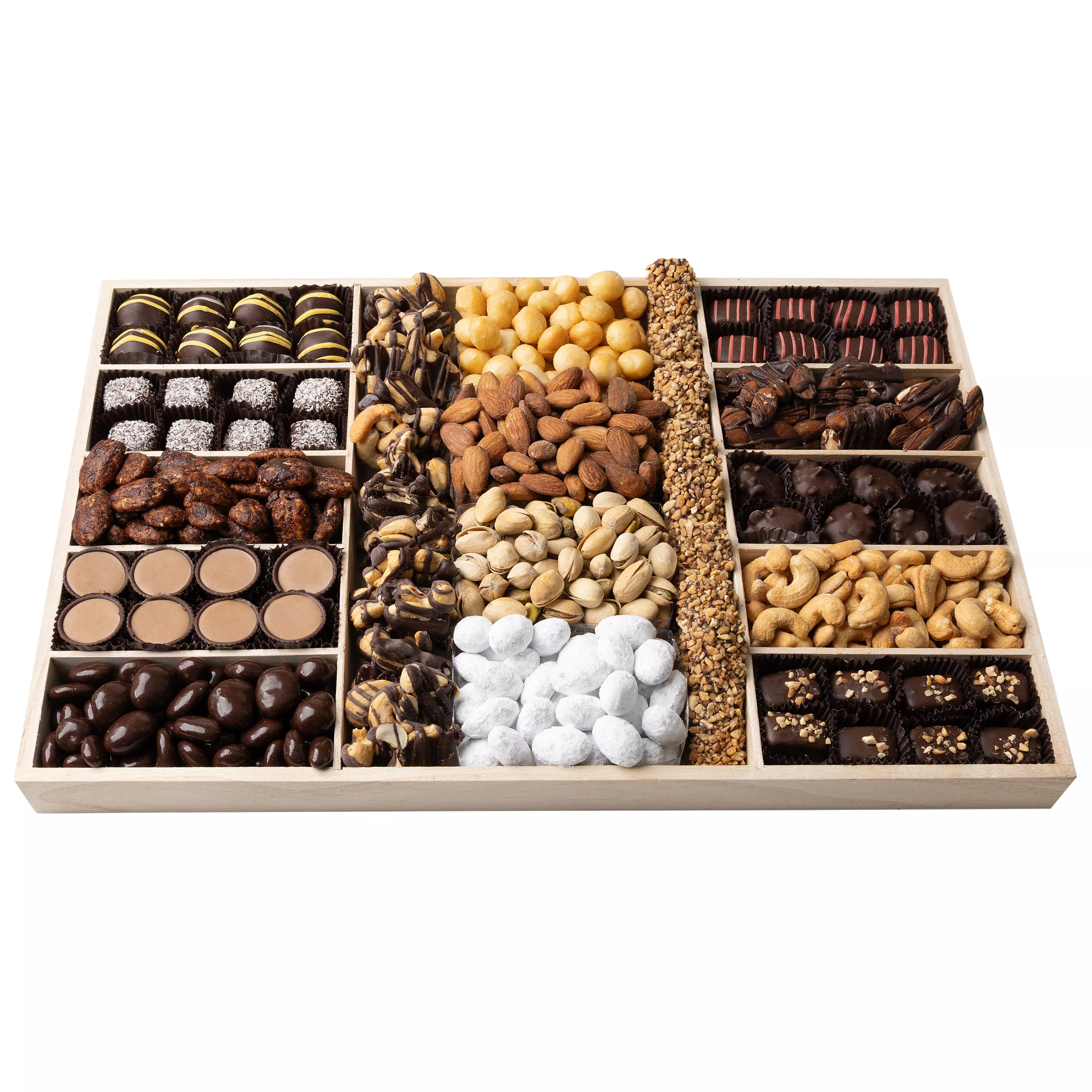 Wood 11 Section Gift Basket XL
