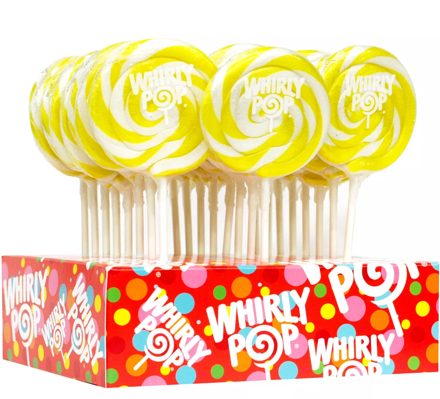 Yellow & White Swirl Whirly Pops - Lemon