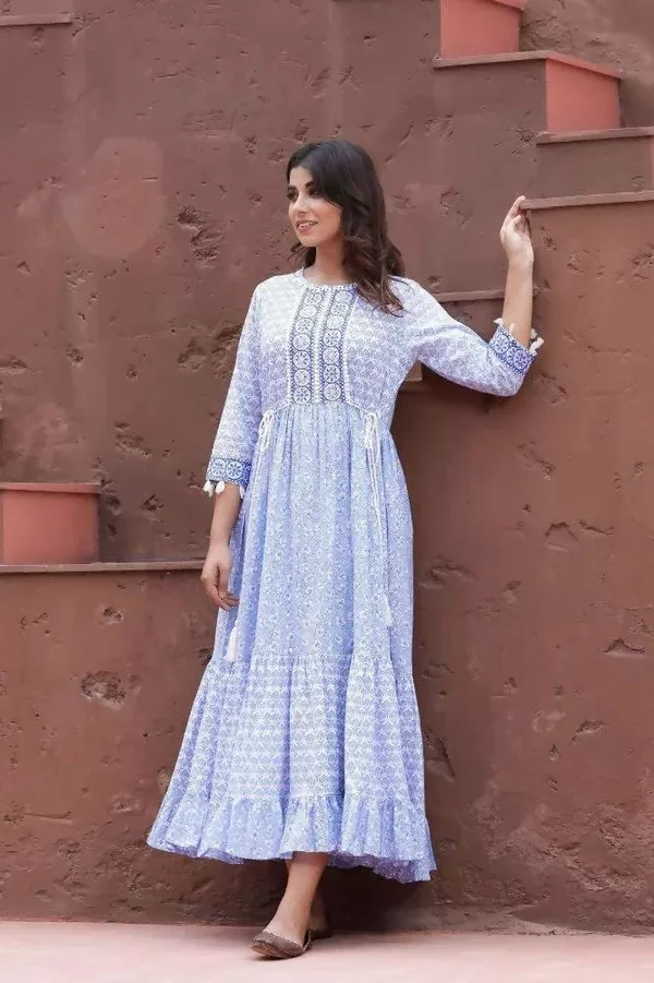 Yufta Blue Printed Dress - M
